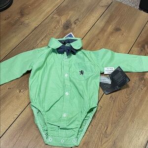 2piece set English Laundry Green Bodysuit with Navy Bow Tie
